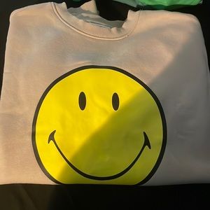 smiley face crew neck